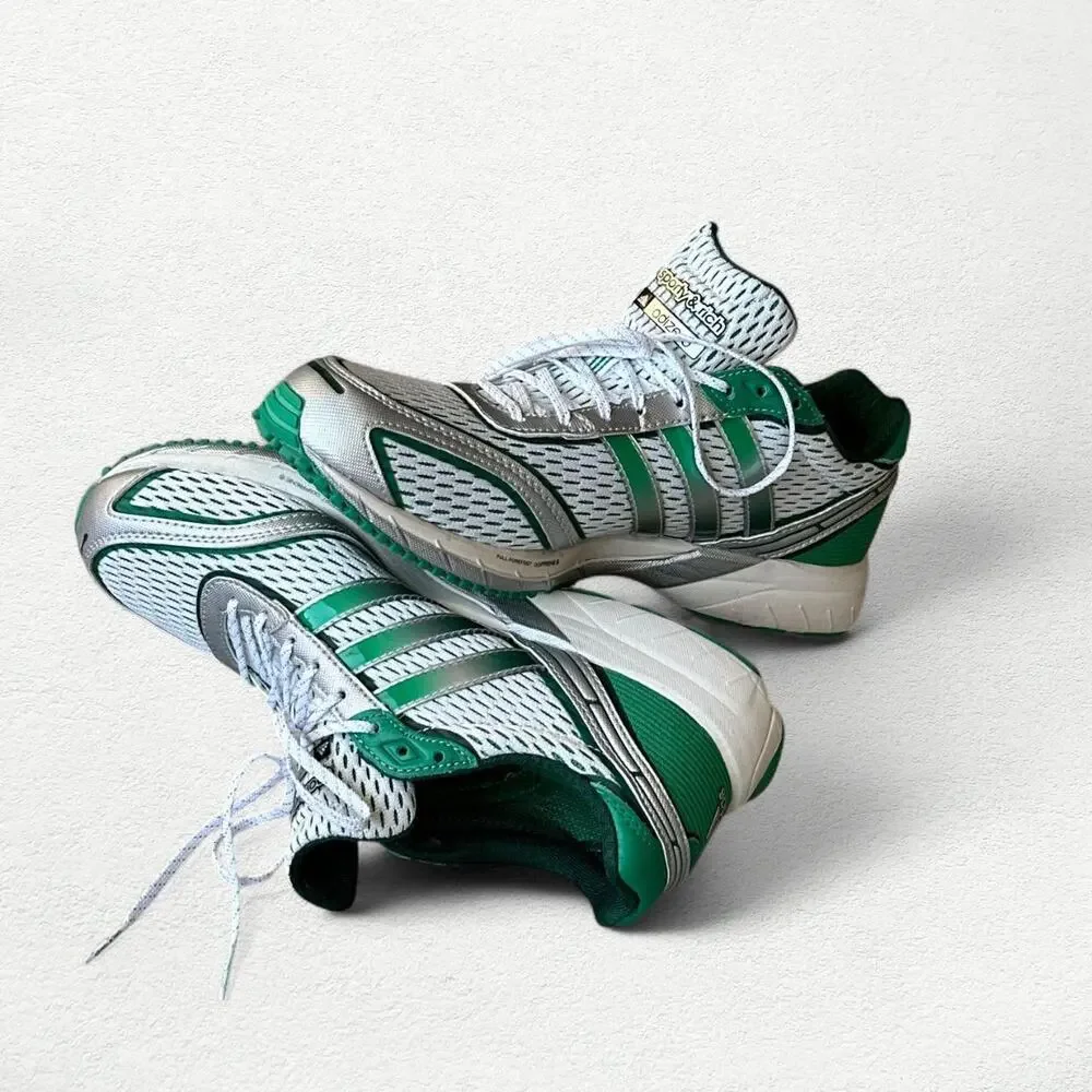 Adidas Originals x Sporty & Rich Adios OG Adiwear in White, Court Green & Silver